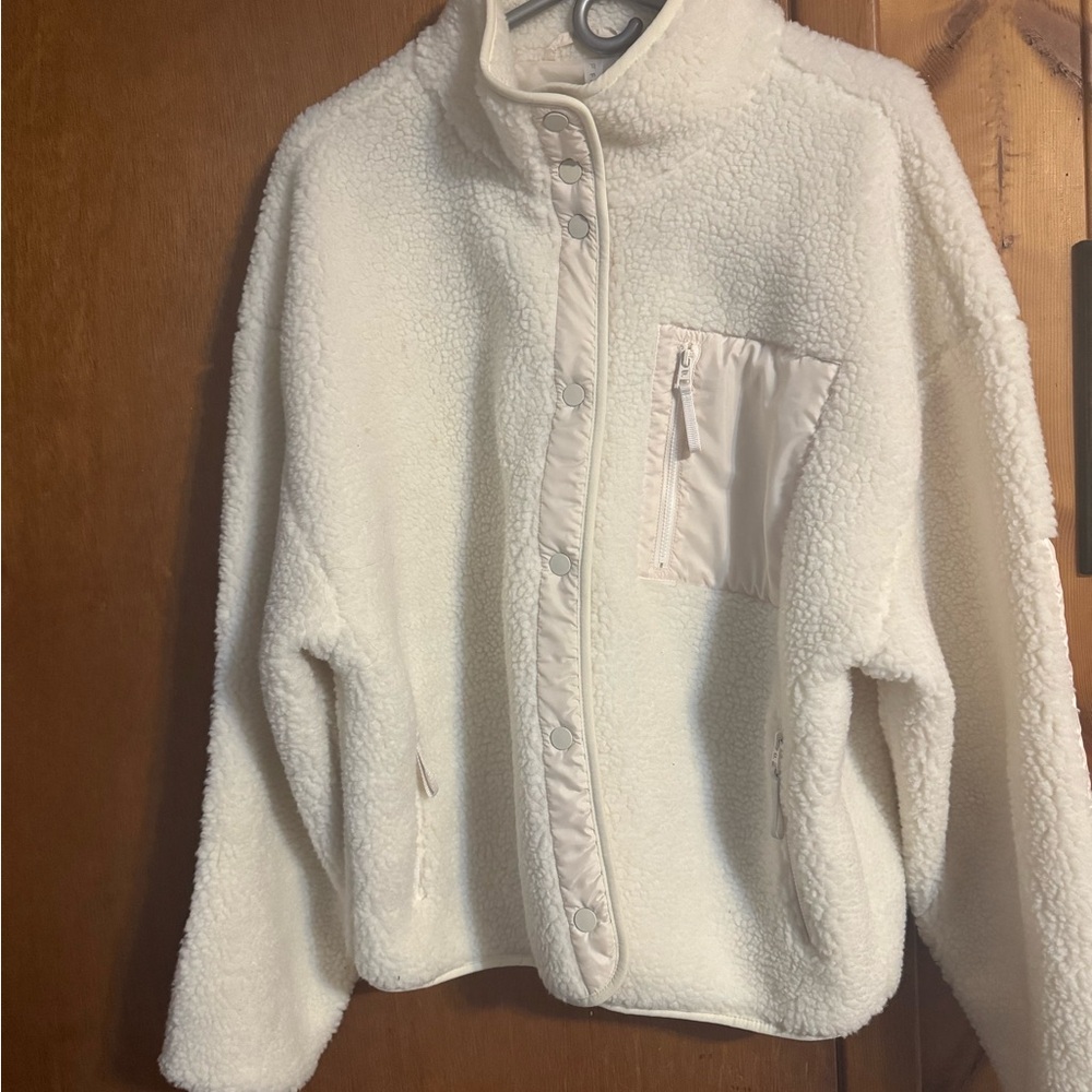 Fabletics Cream Teddy Jacket